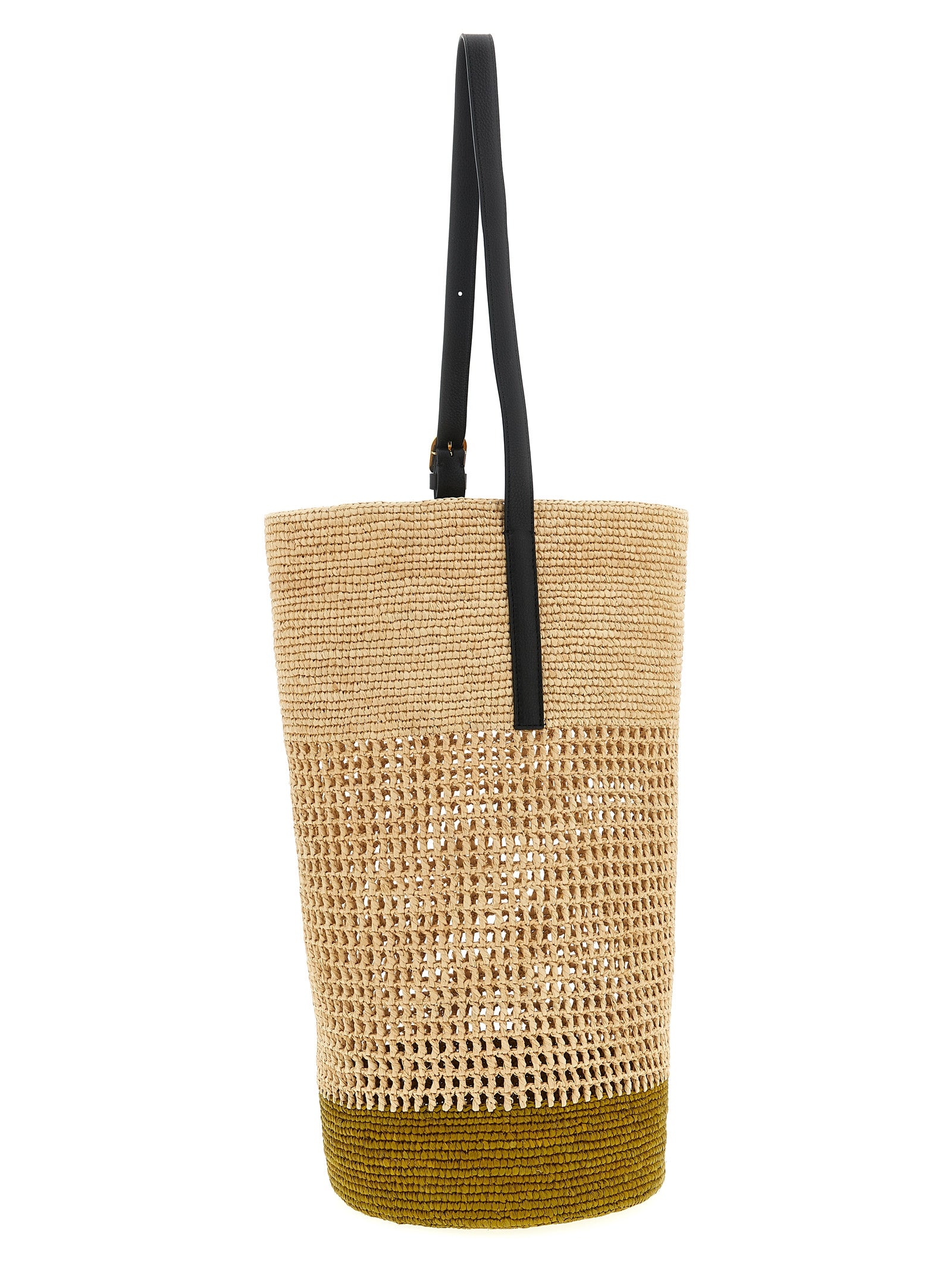 Khaite Beige Raffia Shoulder Bag