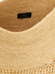 Khaite Beige Raffia Shoulder Bag