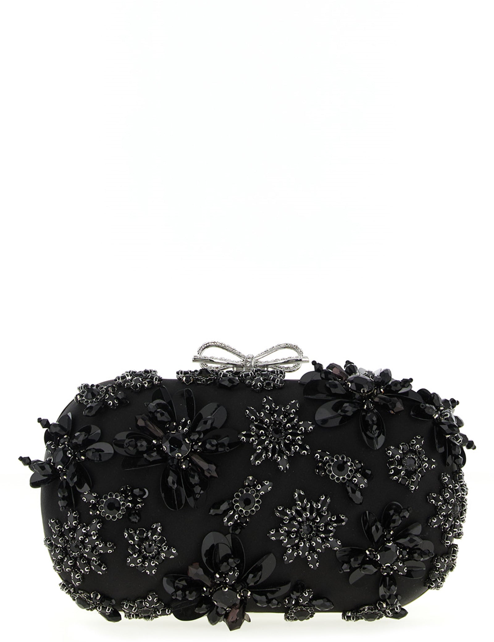 Self-Portrait Black Polyester Clutch Bag