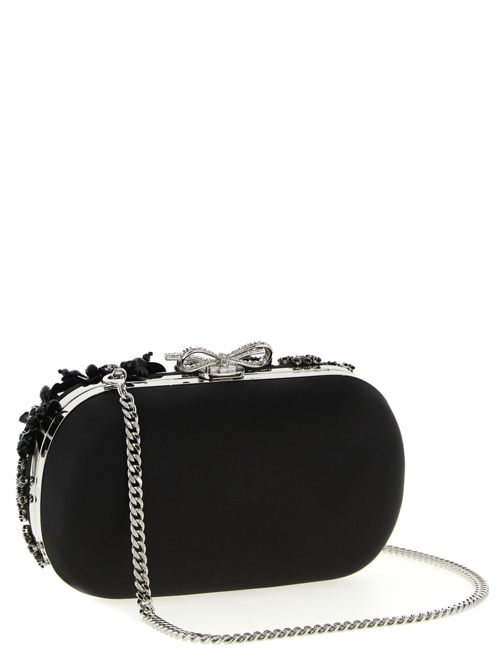 Self-Portrait Black Polyester Clutch Bag