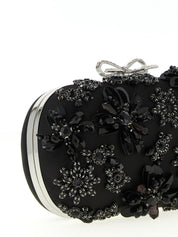 Self-Portrait Black Polyester Clutch Bag