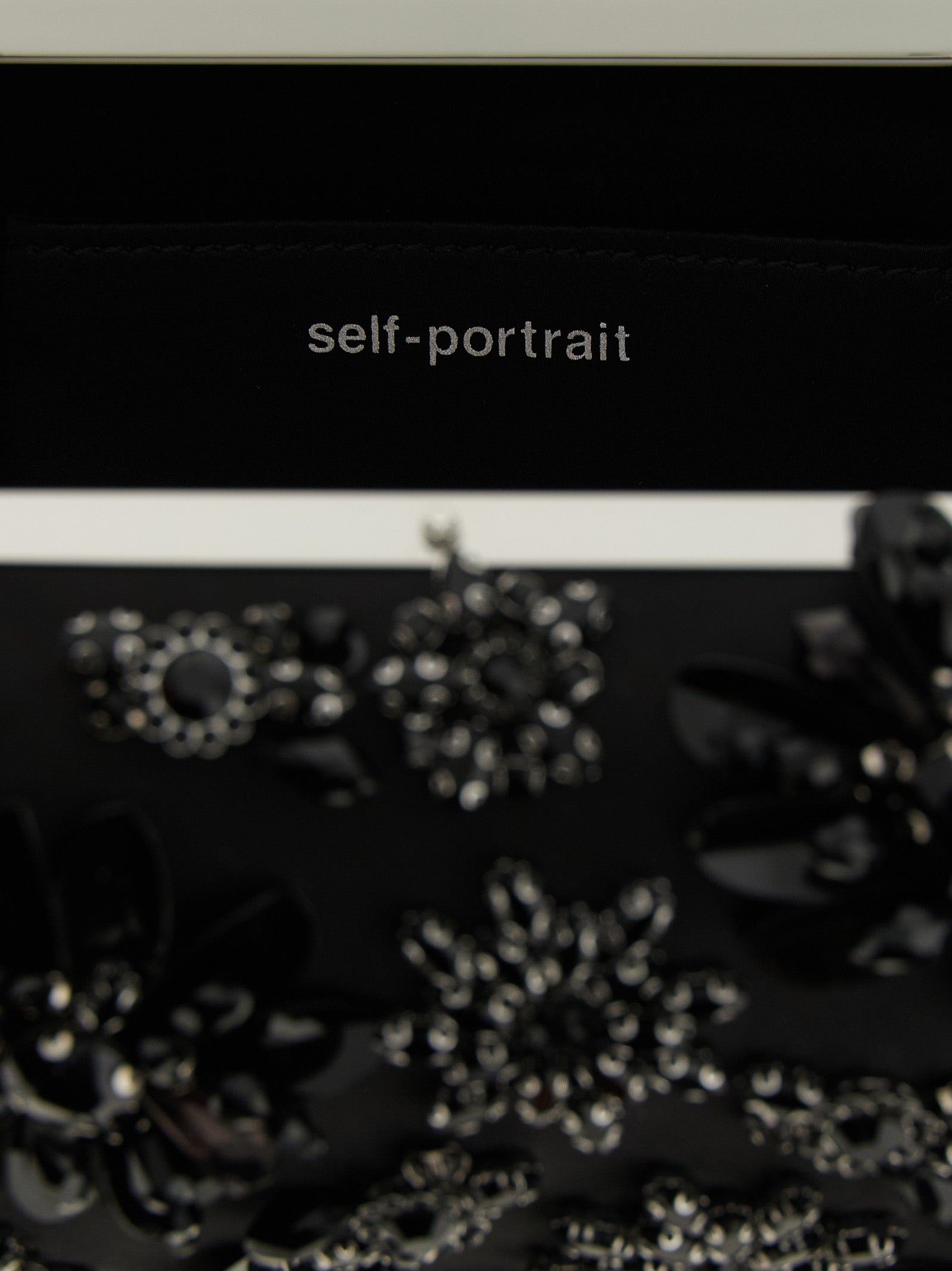 Self-Portrait Black Polyester Clutch Bag
