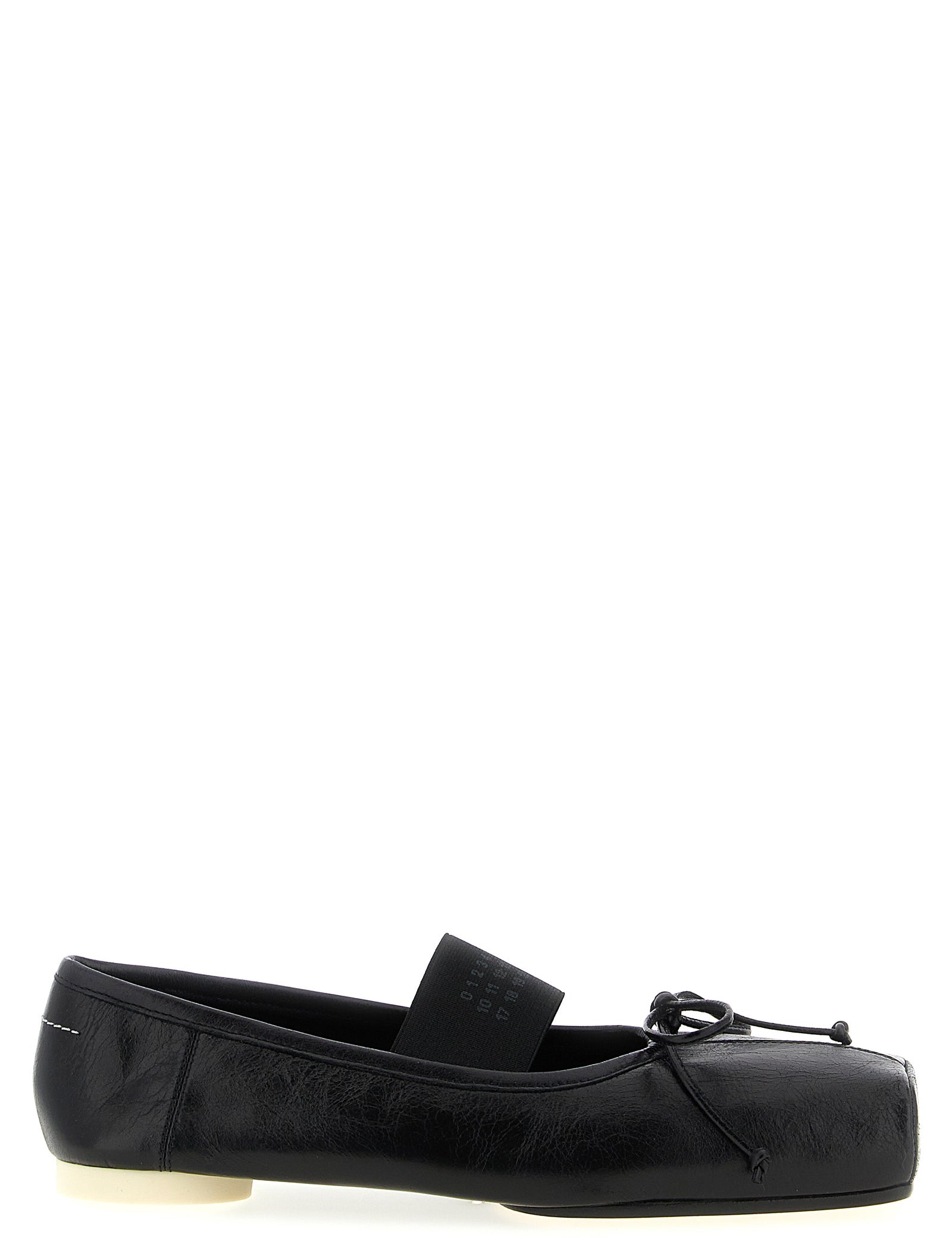 MM6 Maison Margiela Black Calfskin Ballet Flats