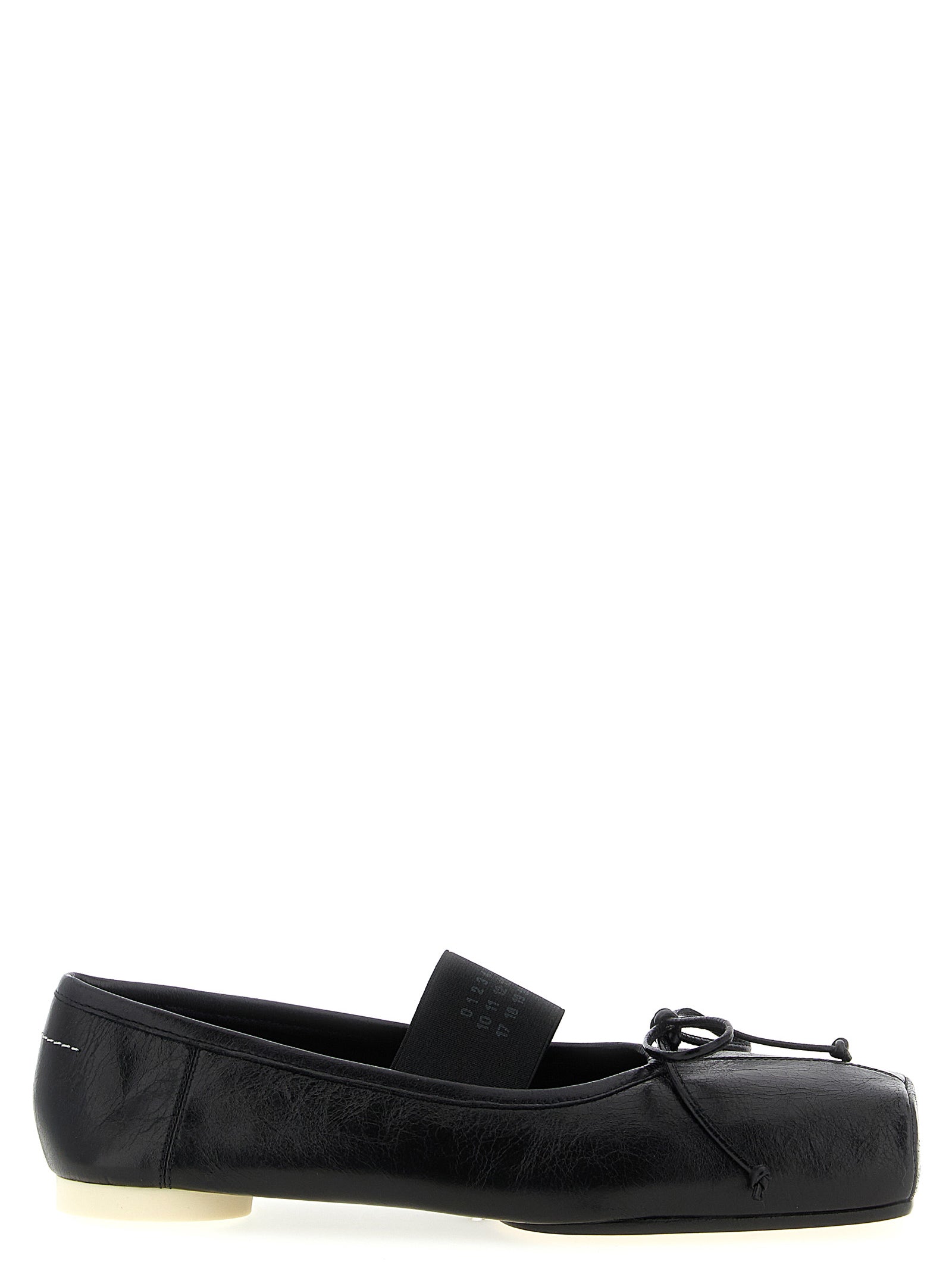MM6 Maison Margiela Black Calfskin Ballet Flats