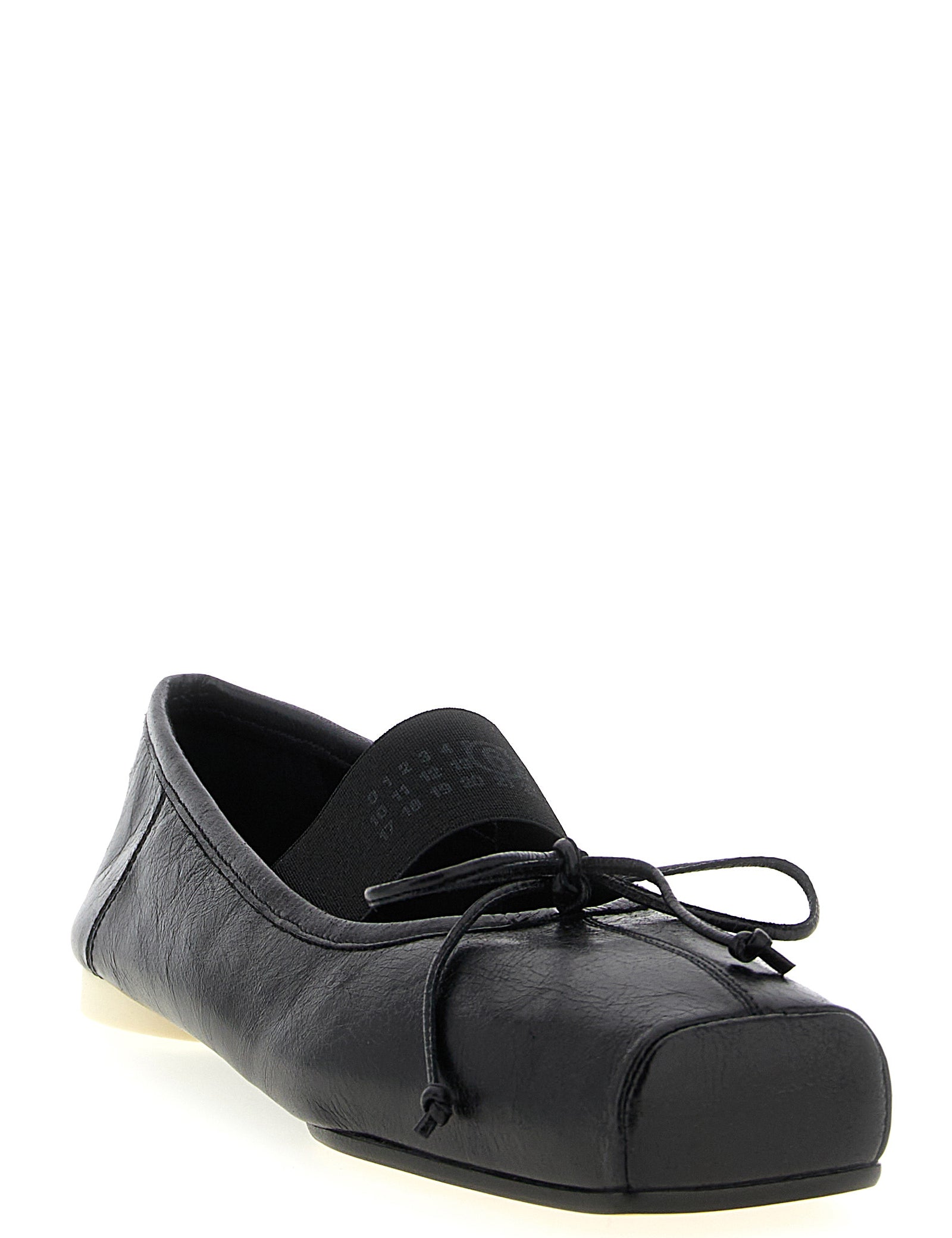 MM6 Maison Margiela Black Calfskin Ballet Flats