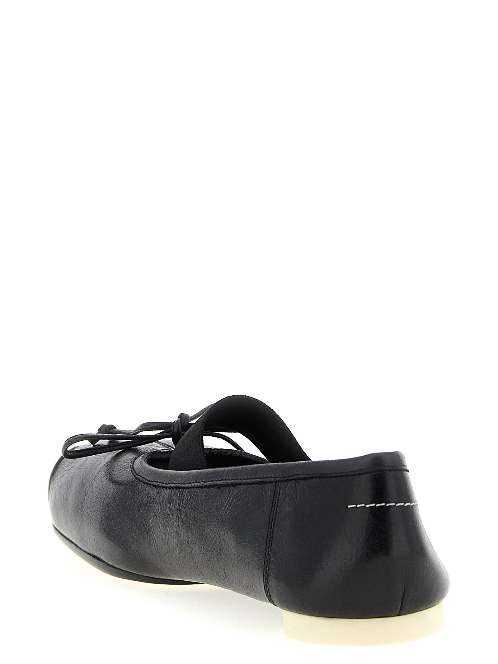 MM6 Maison Margiela Black Calfskin Ballet Flats
