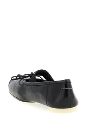 MM6 Maison Margiela Black Calfskin Ballet Flats