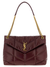 Saint Laurent Bordeaux Calfskin Shoulder Bag