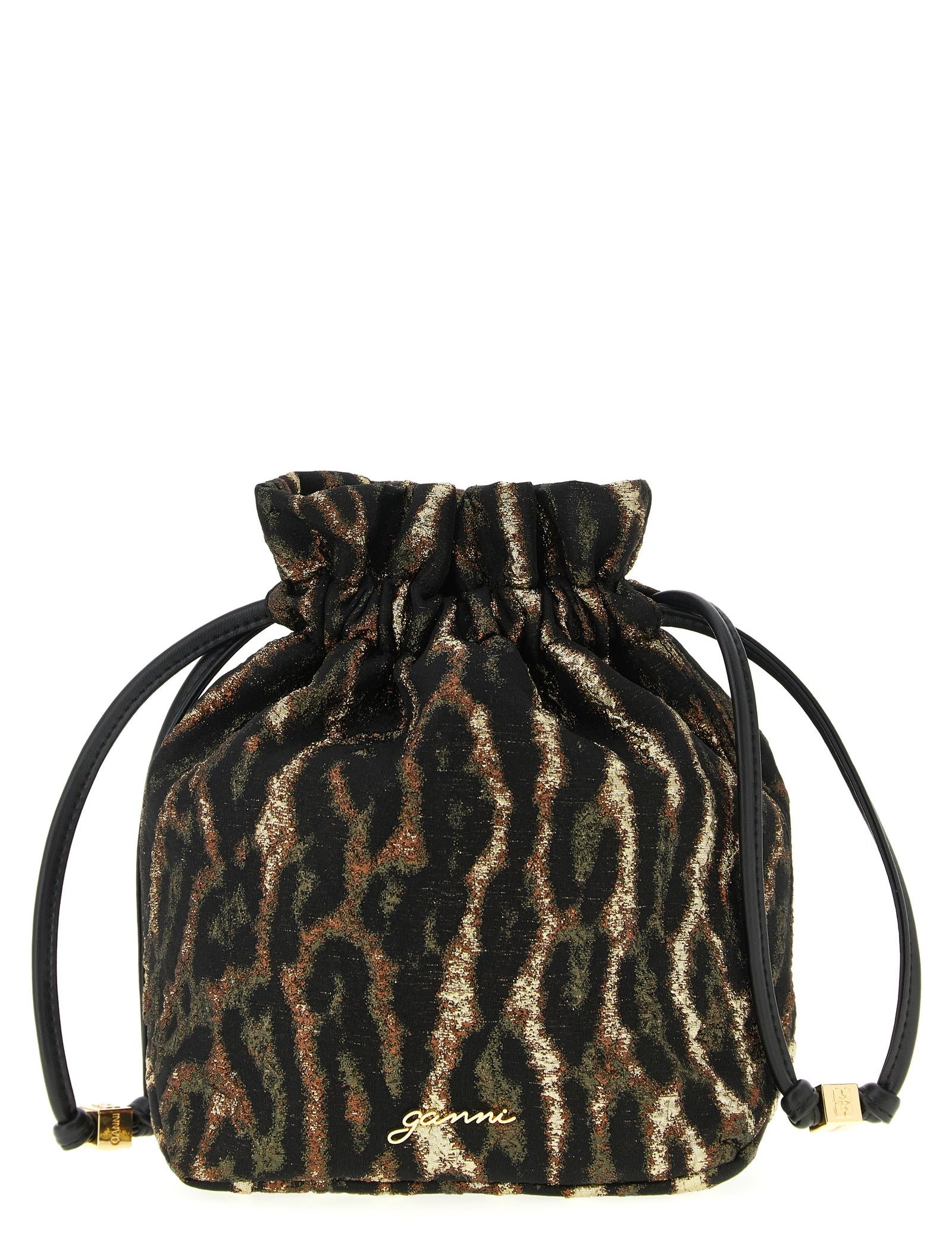Ganni Brown Polyester Clutch Bag