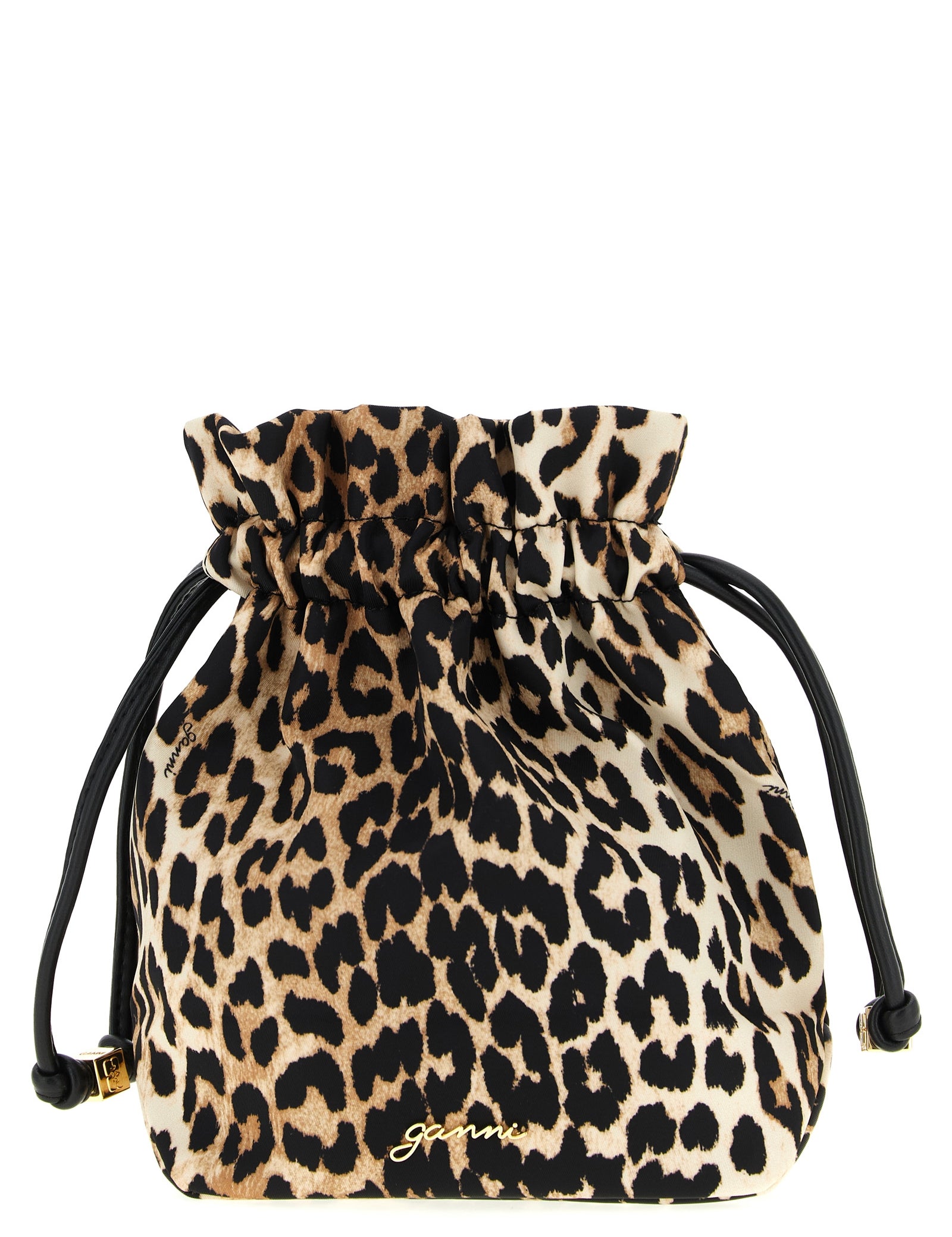 Ganni Brown Recycled Polyamide Clutch Bag