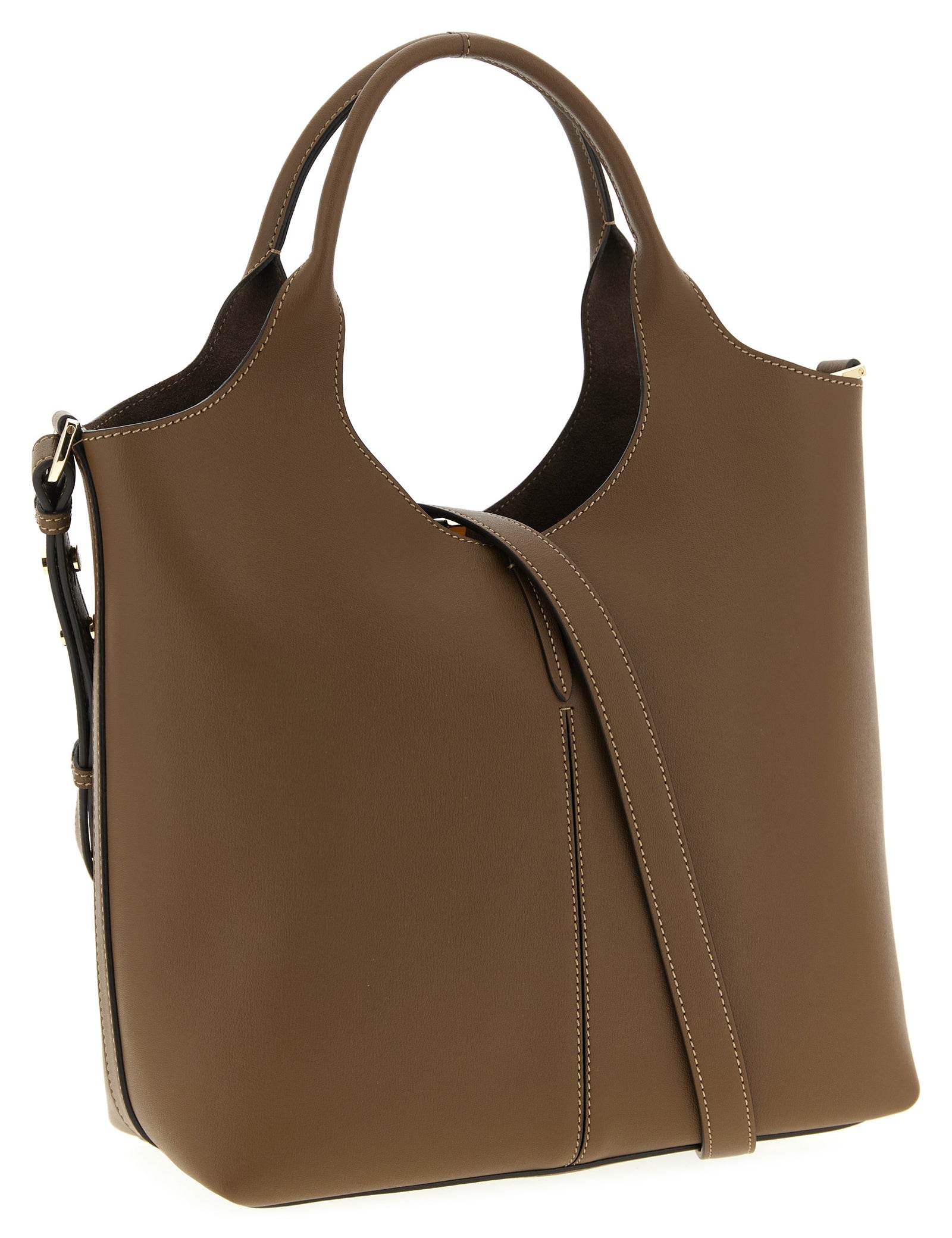Tod's Brown Calfskin Small EBR Handbag