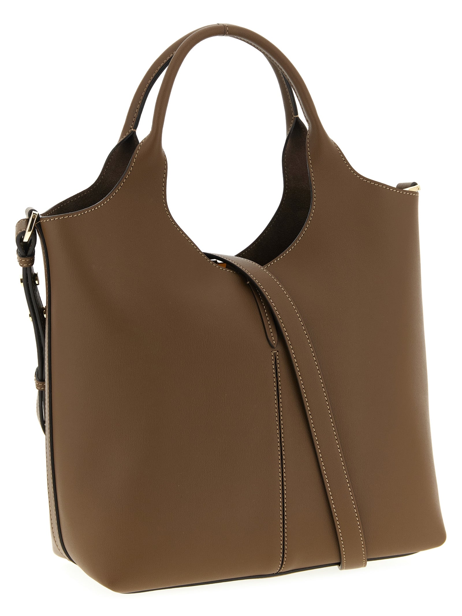 Tod's Brown Calfskin Small EBR Handbag