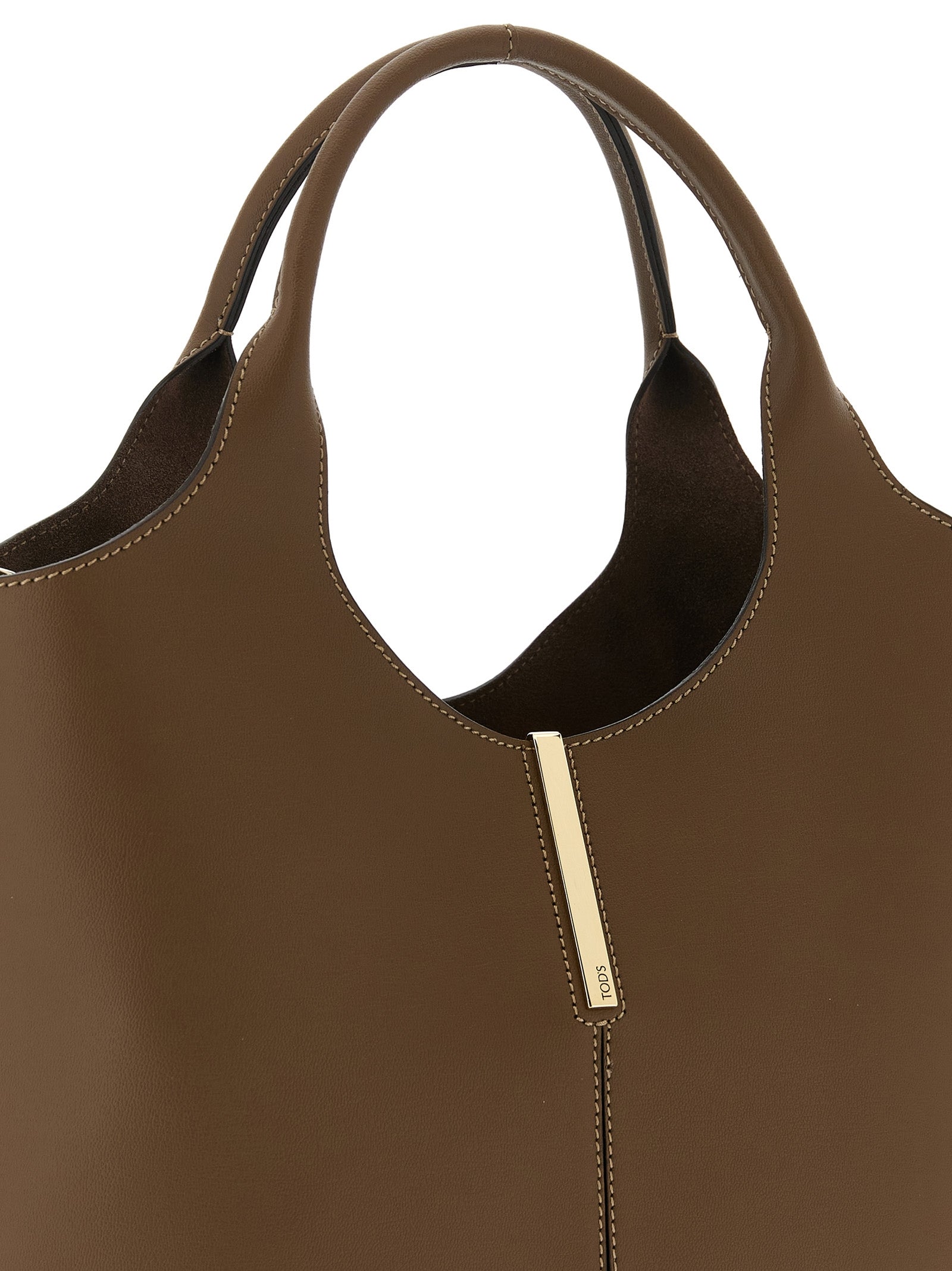 Tod's Brown Calfskin Small EBR Handbag
