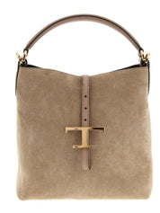 Tod's Beige Calfskin Mini Bucket Bag
