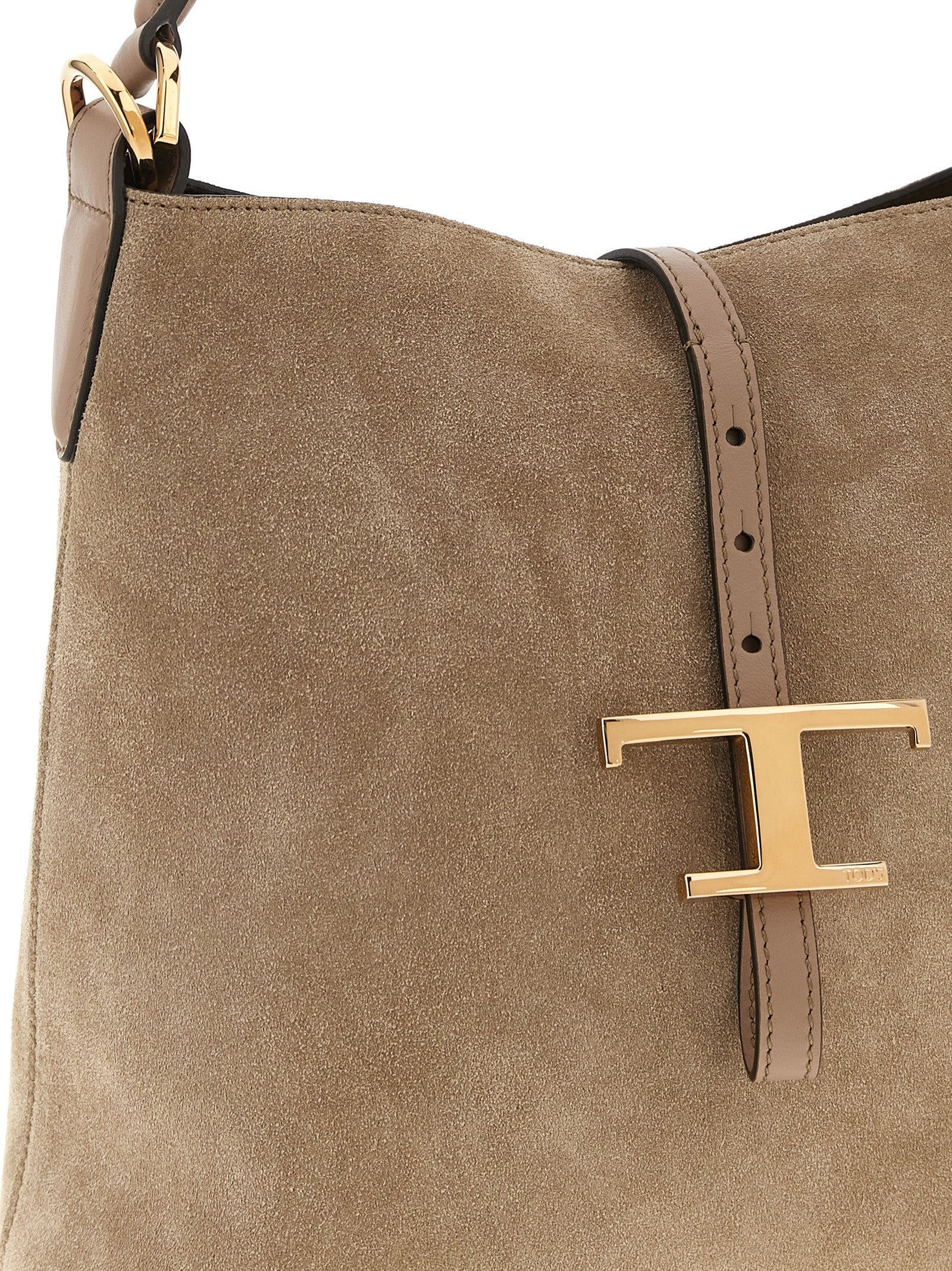 Tod's Beige Calfskin Mini Bucket Bag