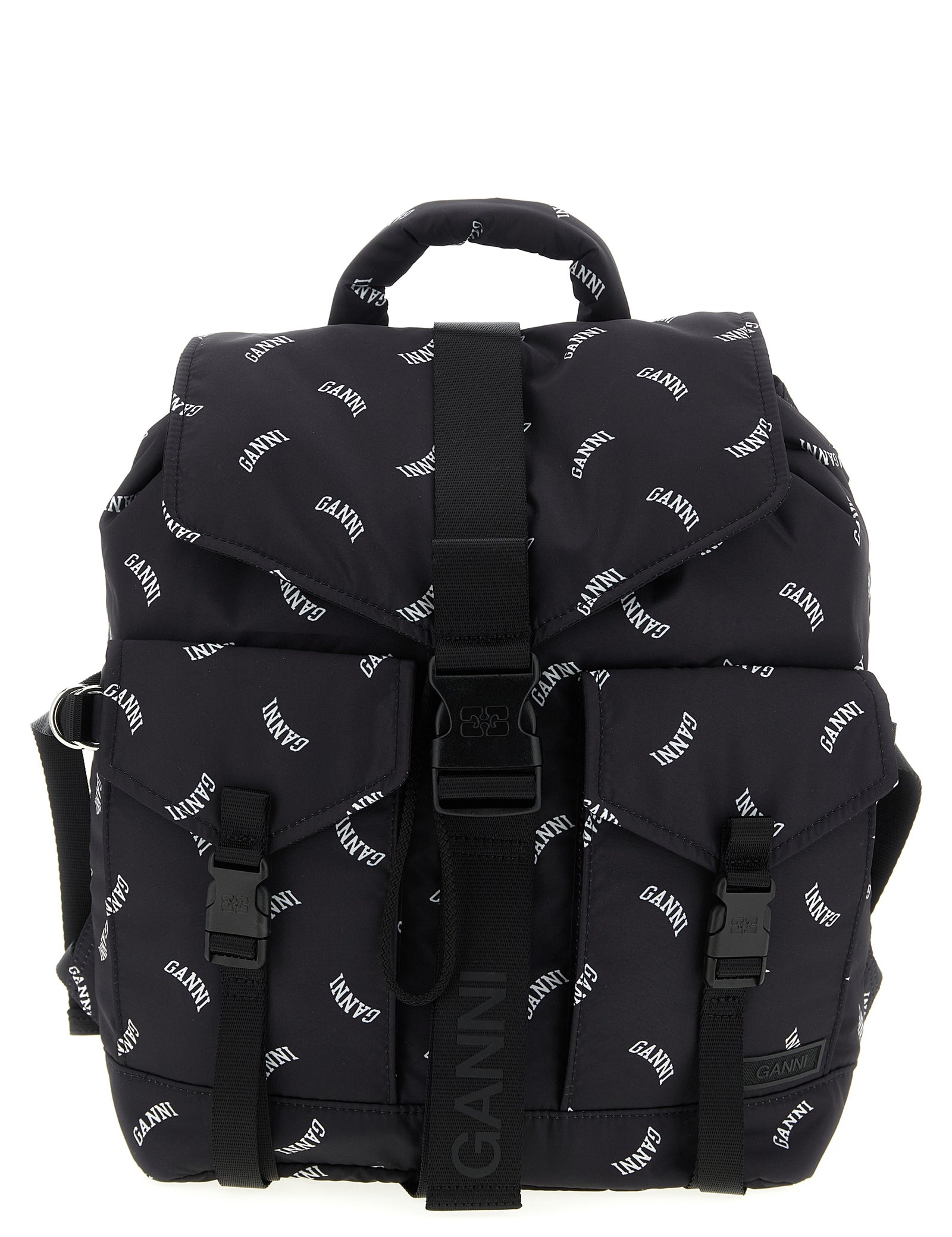Ganni Black Polyester Backpack