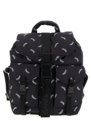 Ganni Black Polyester Backpack