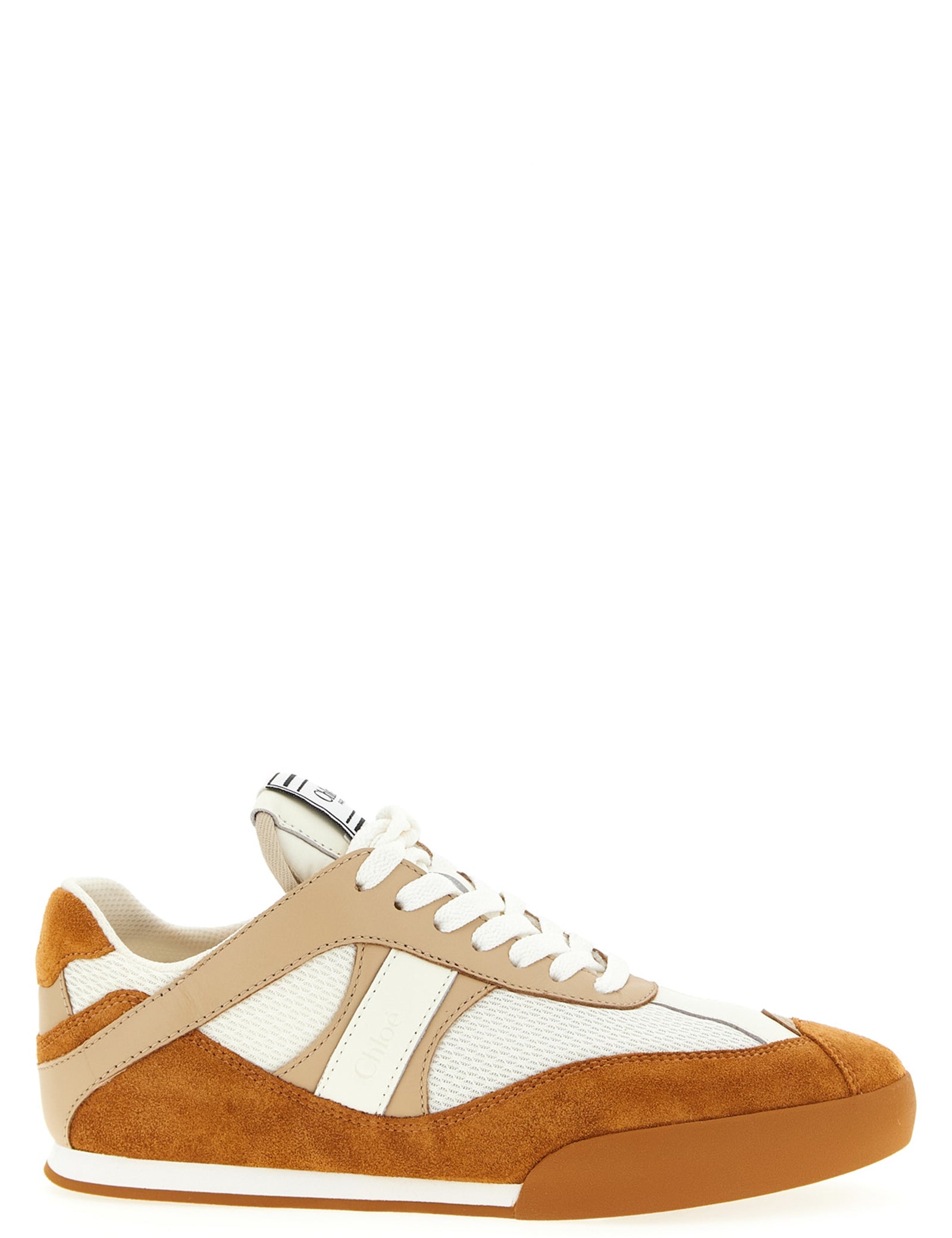 Chloé Beige Suede and Leather Low Top Sneakers