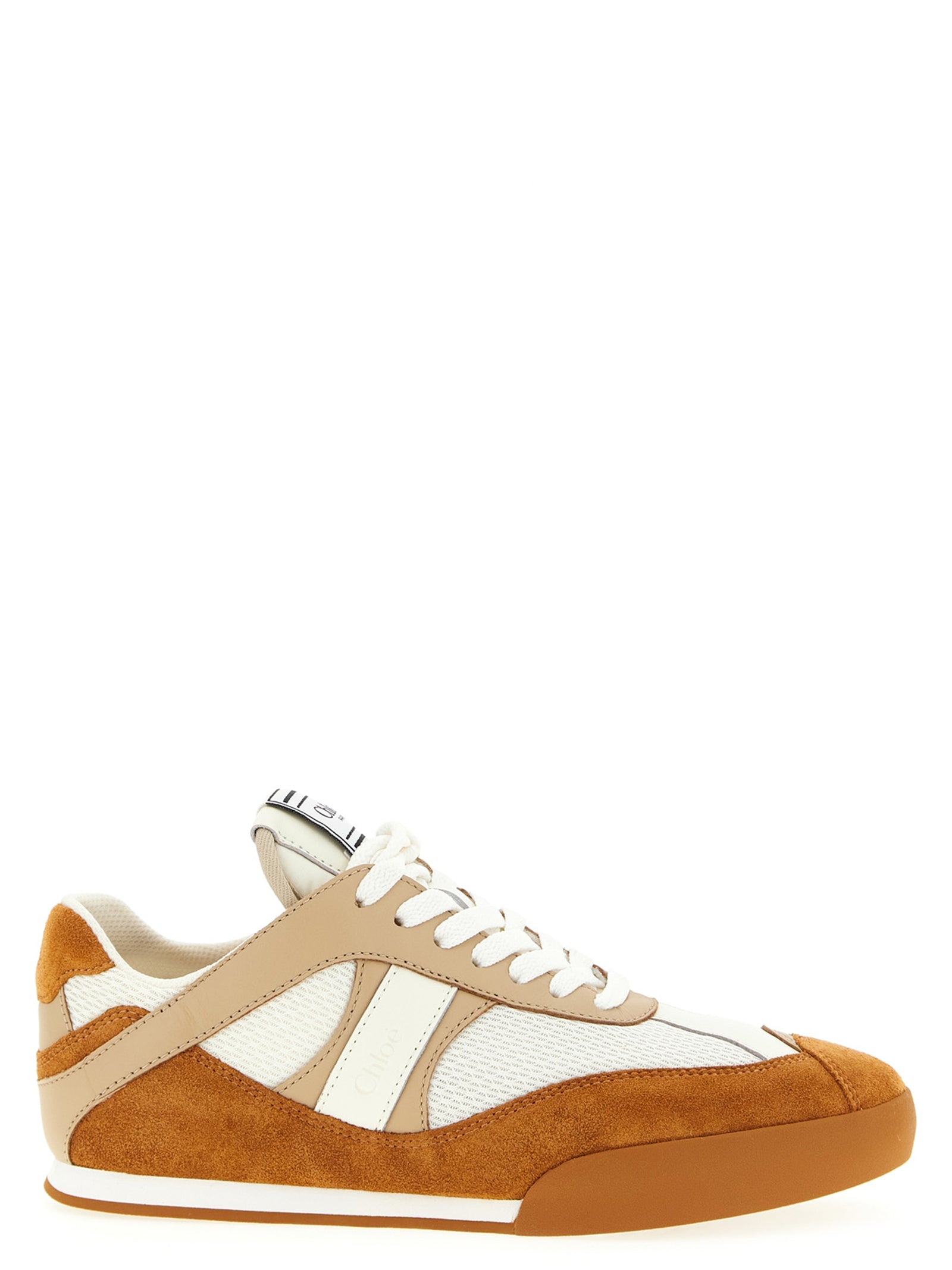 Chloé Beige Suede and Leather Low Top Sneakers
