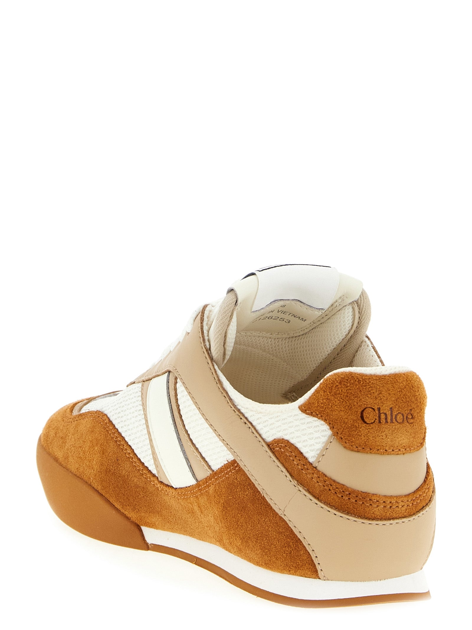 Chloé Beige Suede and Leather Low Top Sneakers