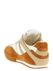 Chloé Beige Suede and Leather Low Top Sneakers