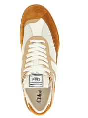 Chloé Beige Suede and Leather Low Top Sneakers