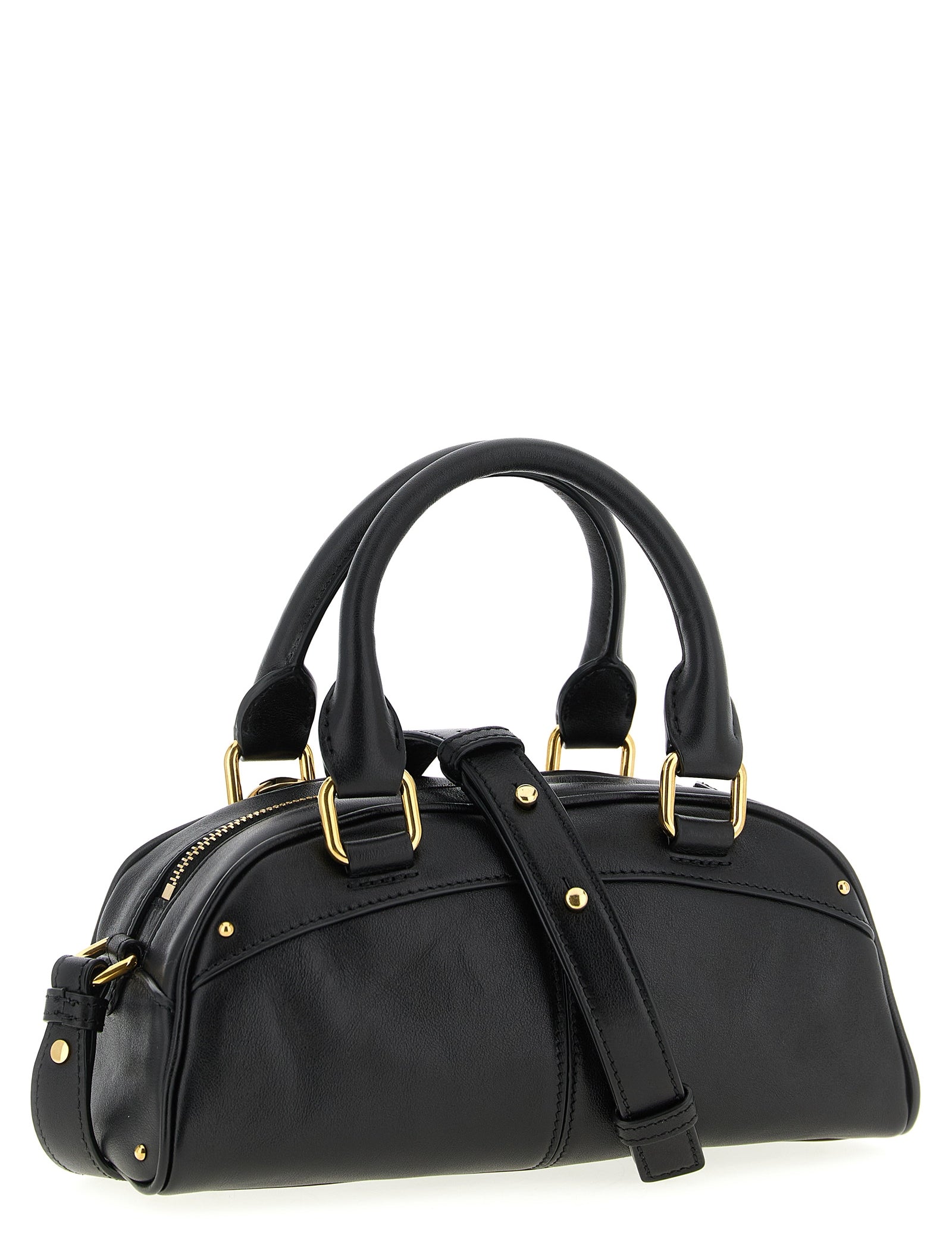 Chloé Black Calfskin Bowling Handbag