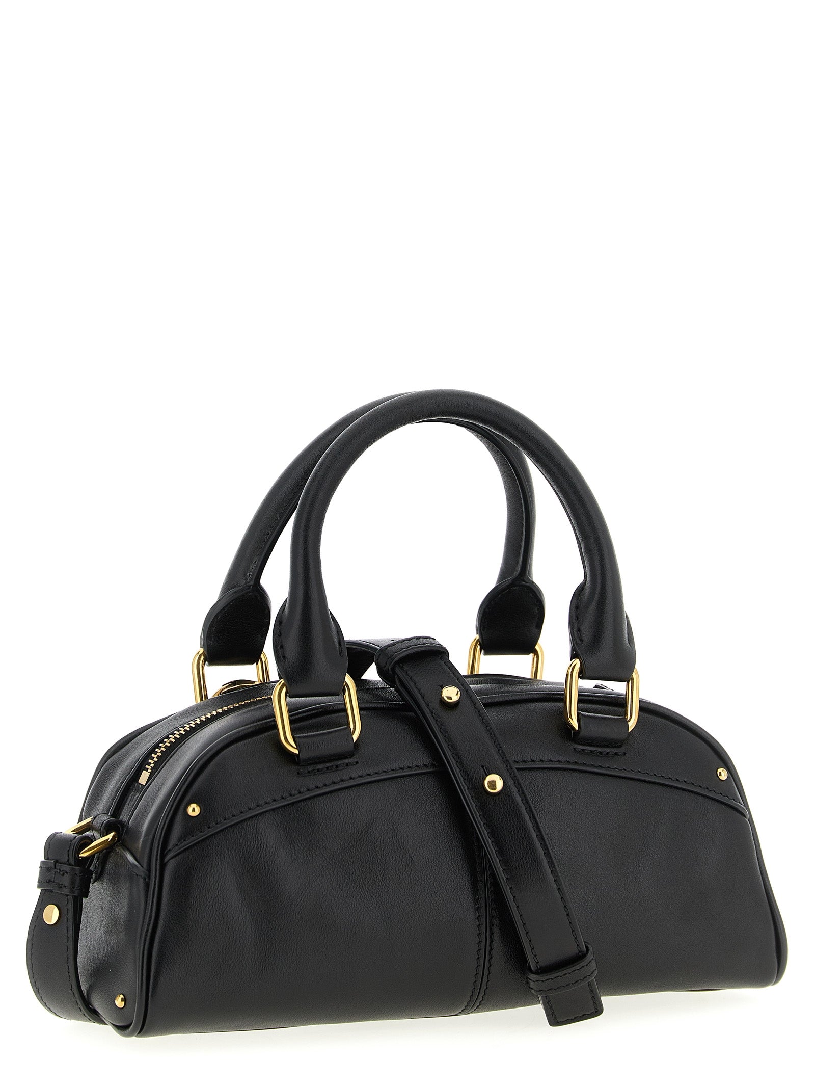 Chloé Black Calfskin Bowling Handbag