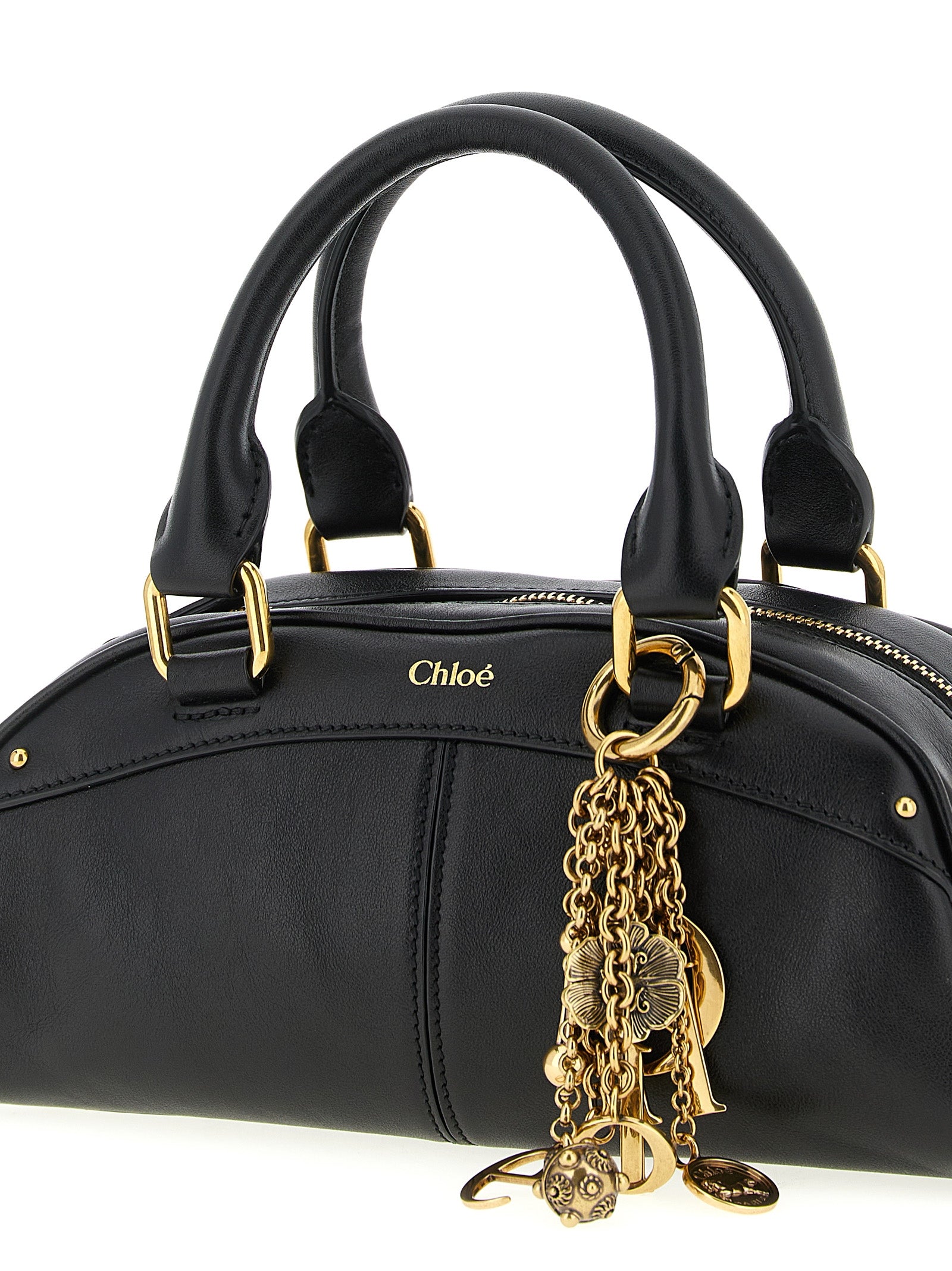 Chloé Black Calfskin Bowling Handbag