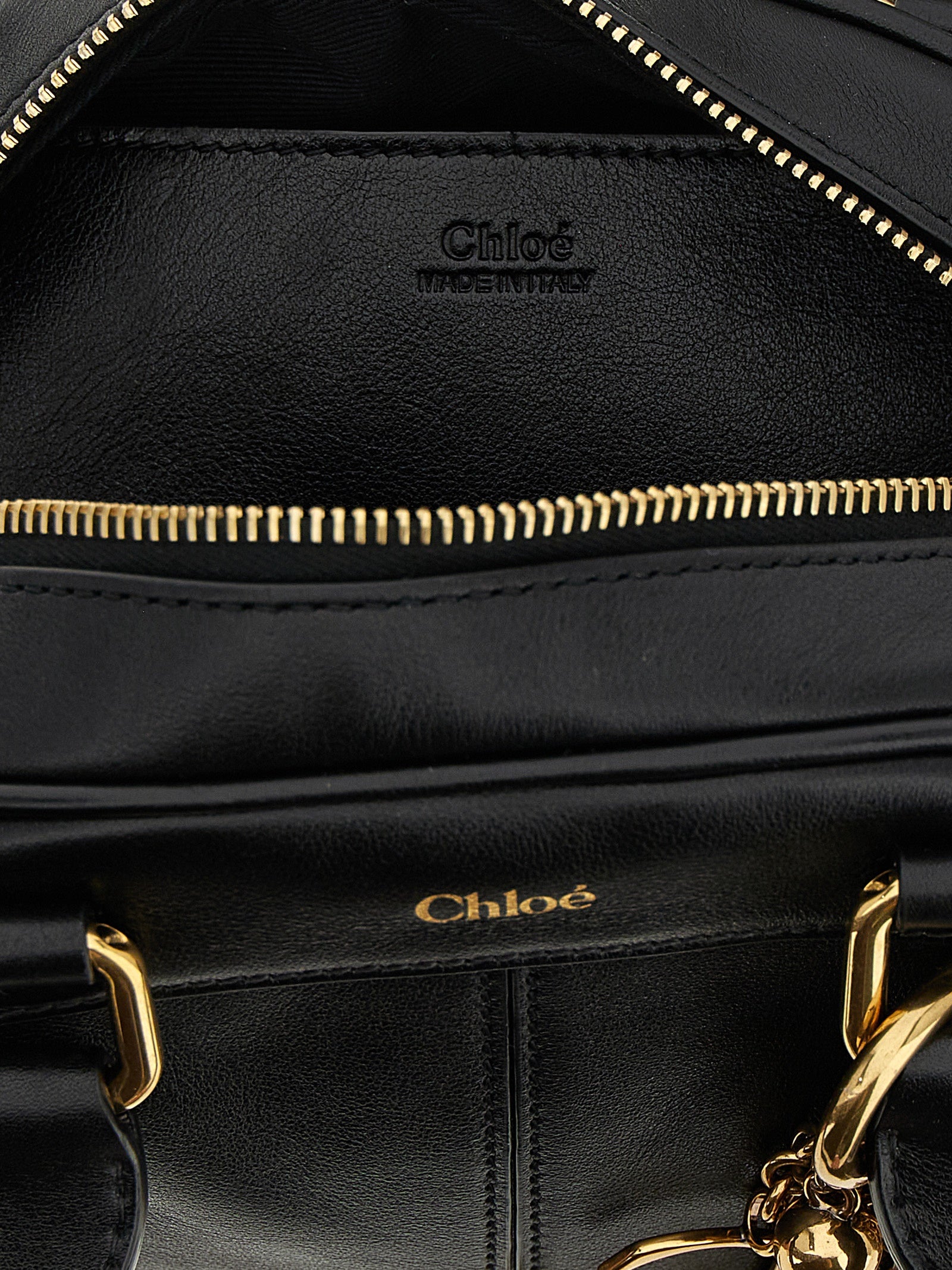 Chloé Black Calfskin Bowling Handbag