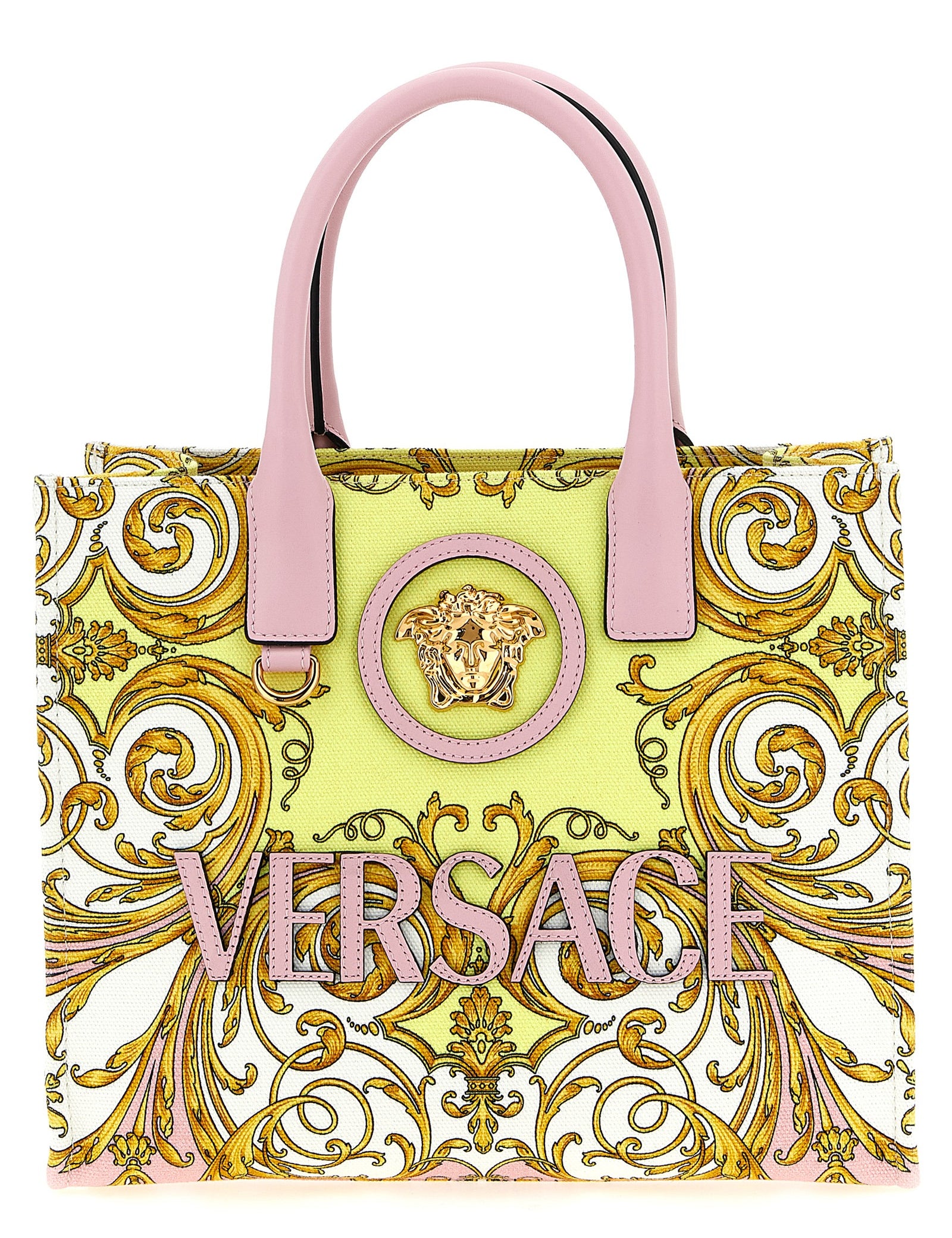 Versace Multicolor Cotton Canvas Tote Bag