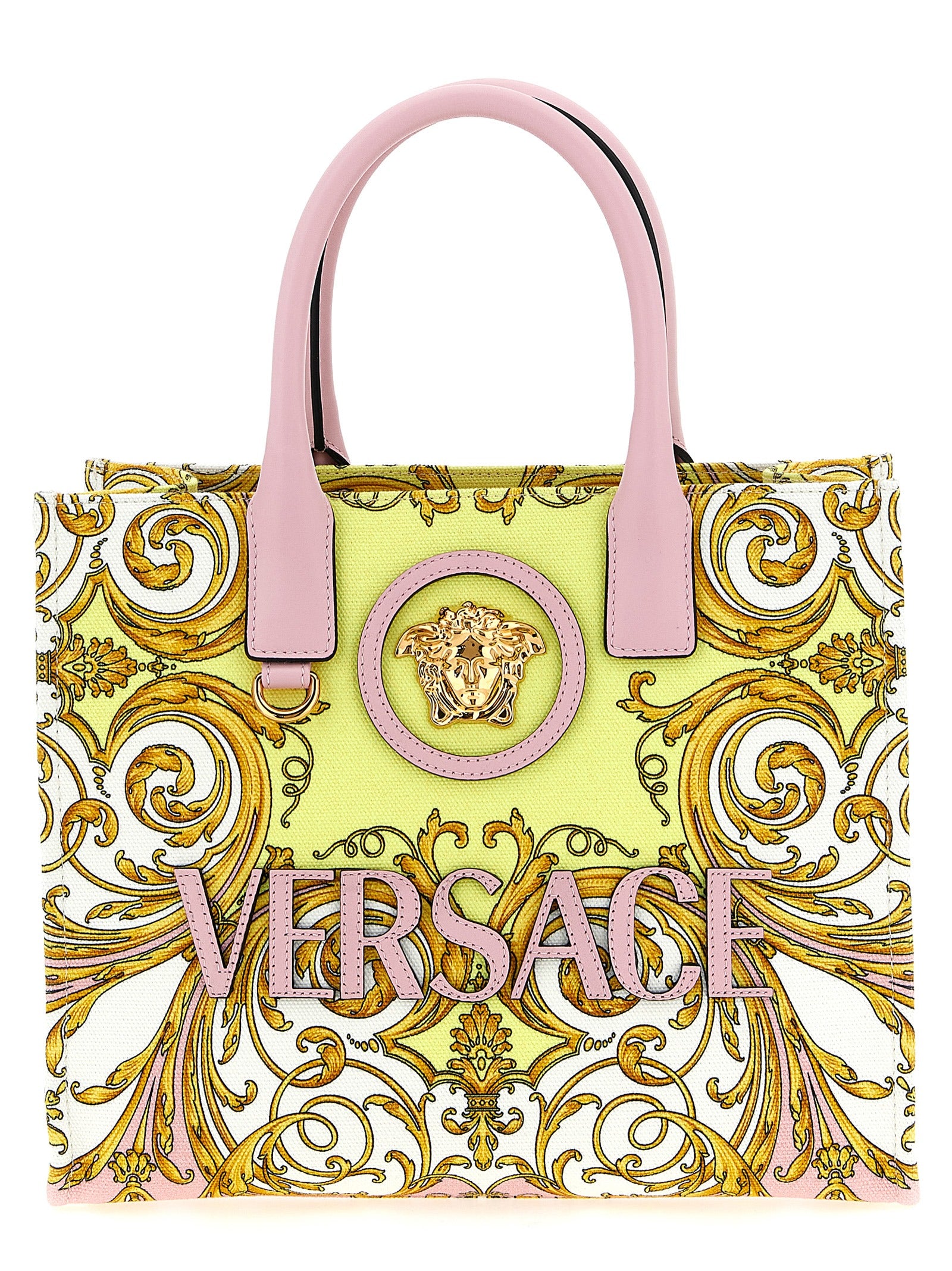 Versace Multicolor Cotton Canvas Tote Bag