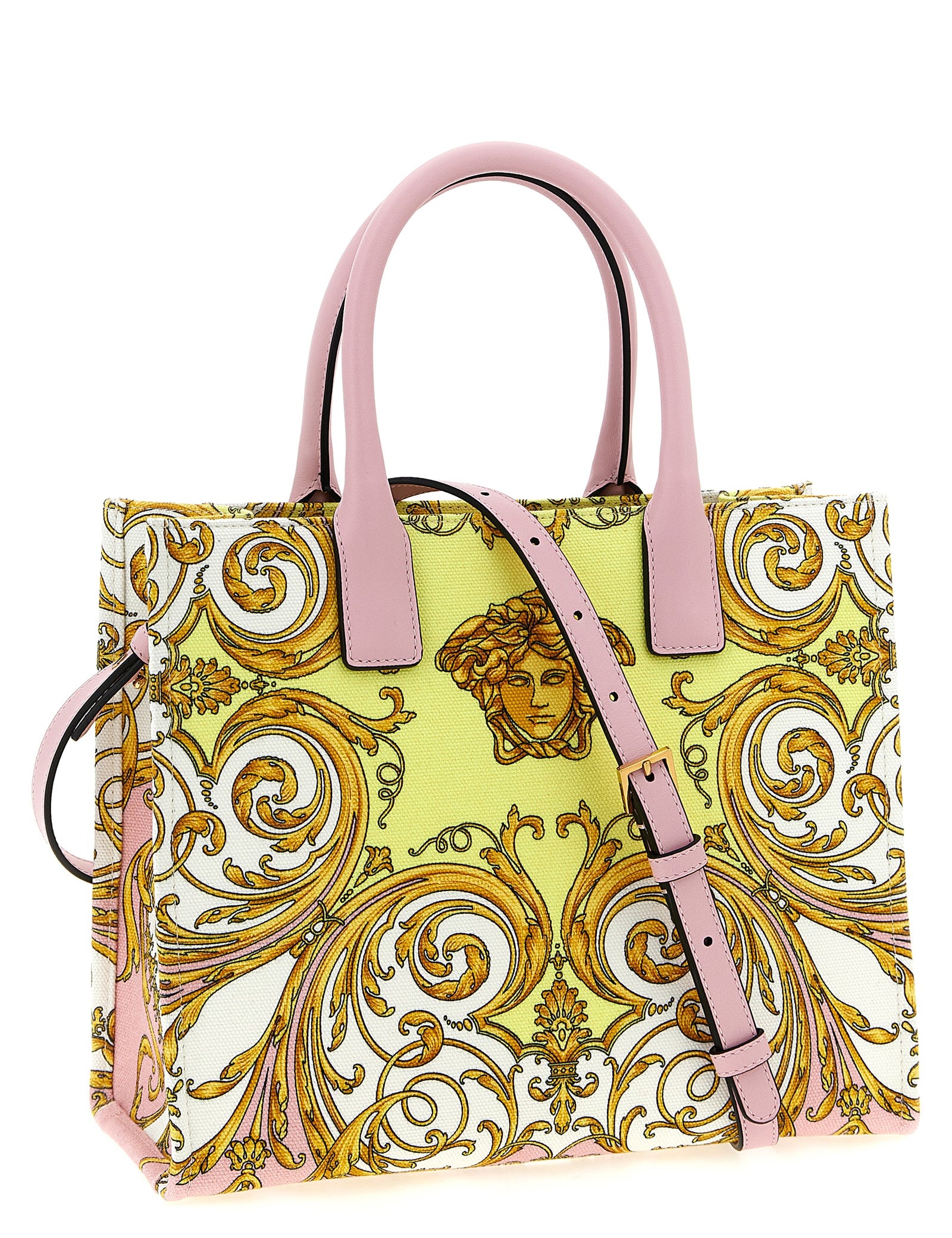 Versace Multicolor Cotton Canvas Tote Bag