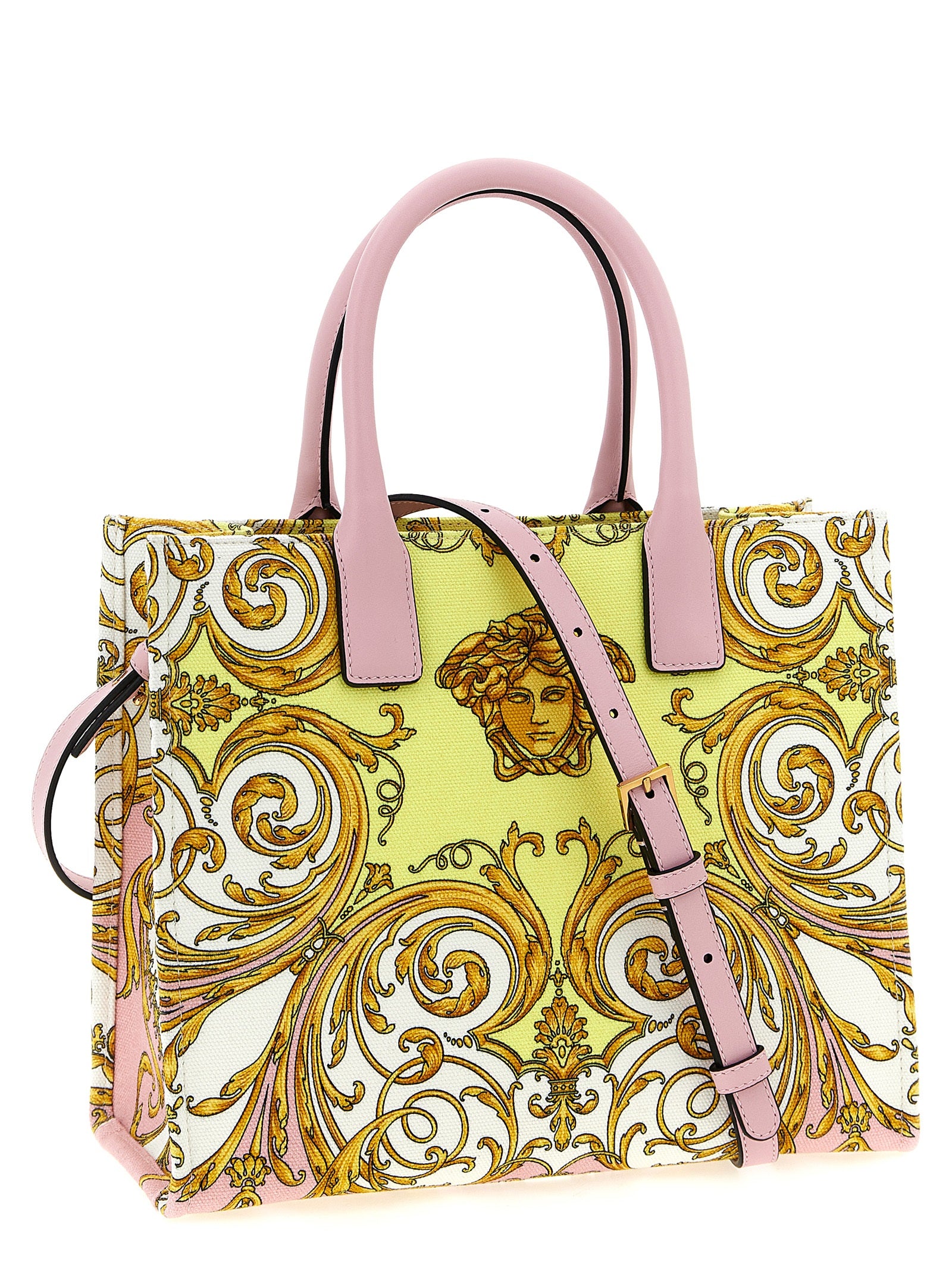 Versace Multicolor Cotton Canvas Tote Bag