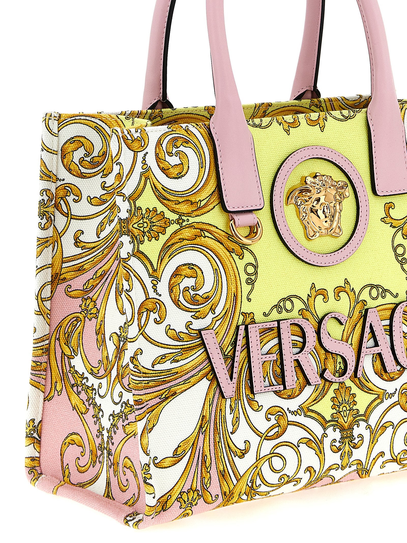 Versace Multicolor Cotton Canvas Tote Bag