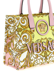 Versace Multicolor Cotton Canvas Tote Bag