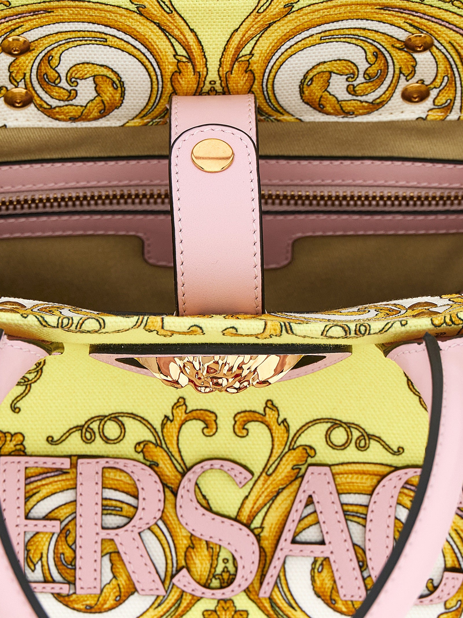 Versace Multicolor Cotton Canvas Tote Bag