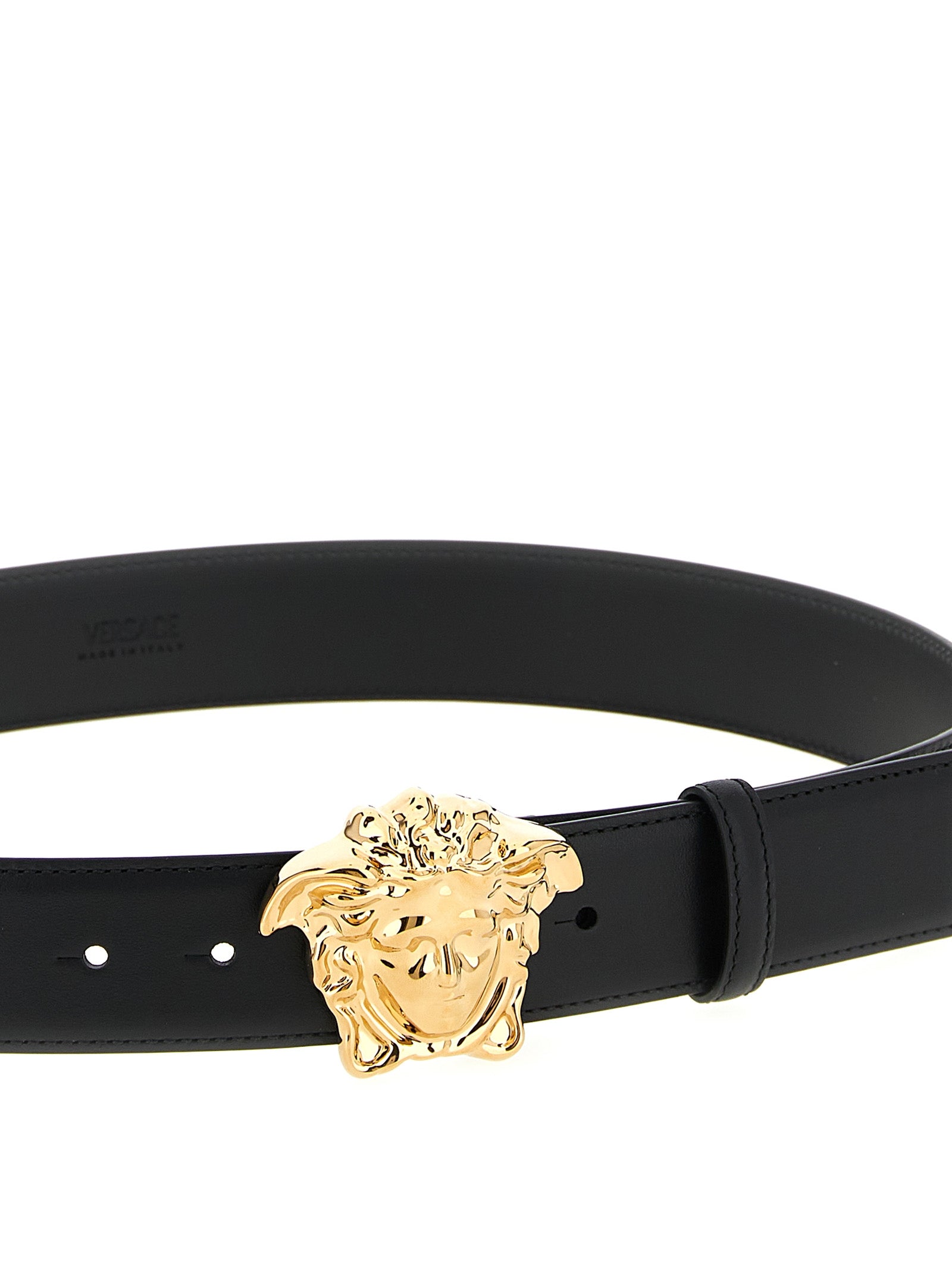 VERSACE Black Calfskin Regular Belt