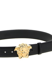 VERSACE Black Calfskin Regular Belt