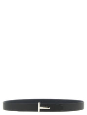 Tom Ford Reversible Black Dark Blue Calfskin Regular Belt