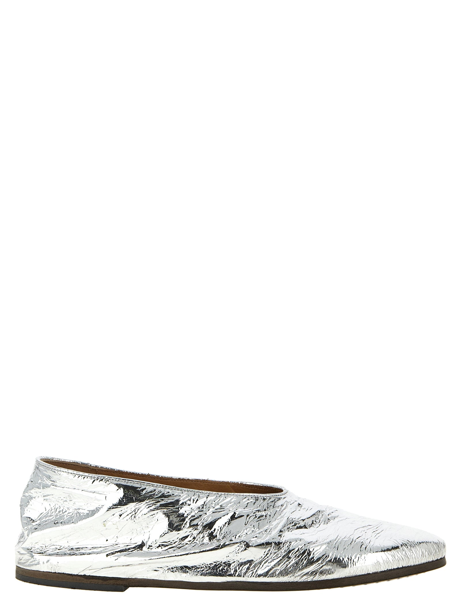 Marsell Silver Calfskin Ballet Flats