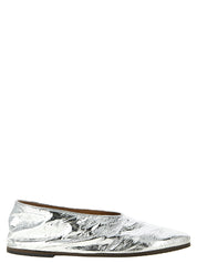 Marsell Silver Calfskin Ballet Flats