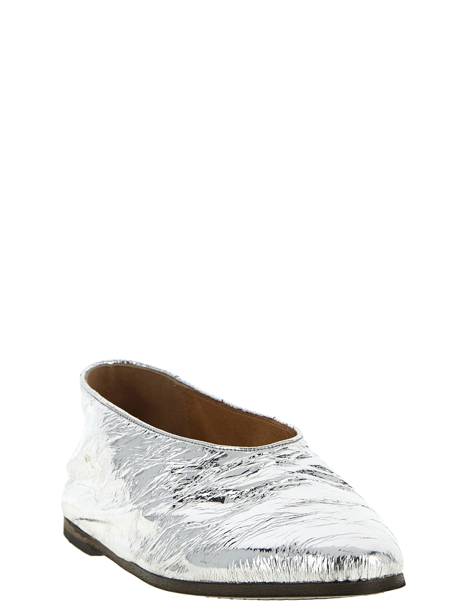 Marsell Silver Calfskin Ballet Flats