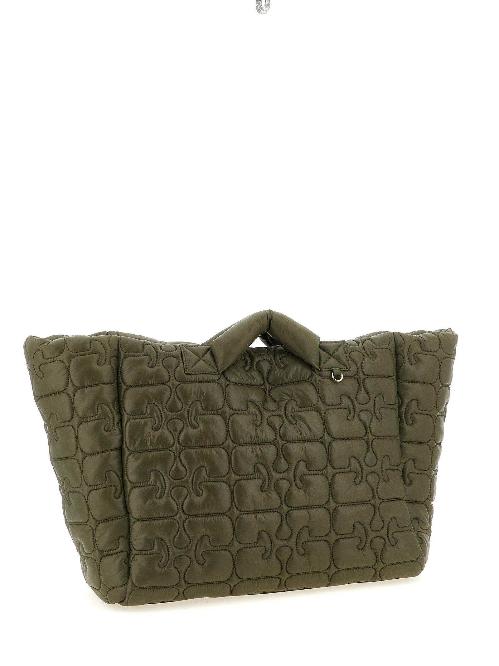Ganni Green Recycled Polyamide Tote Bag