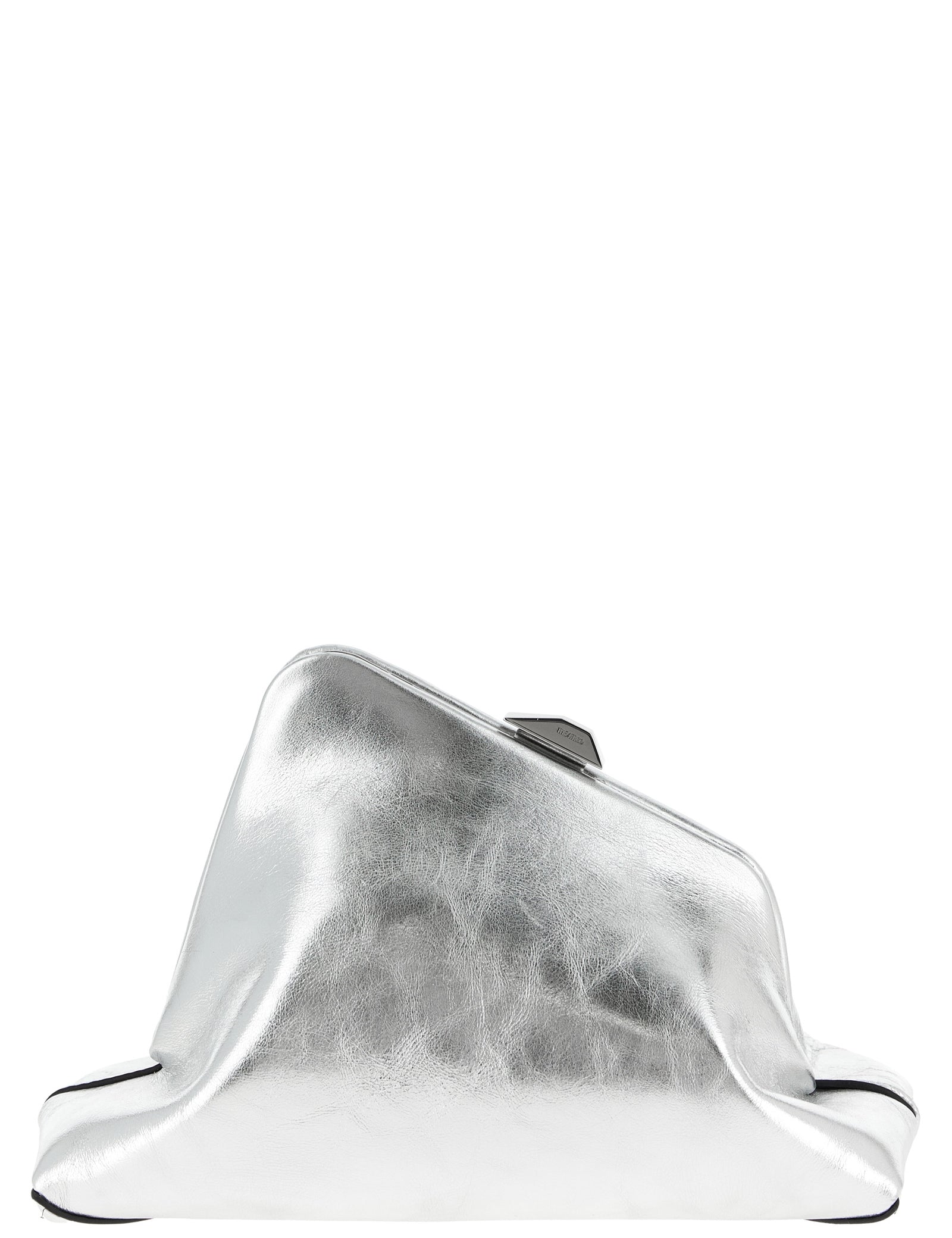 The Attico Silver Calfskin Clutch Bag