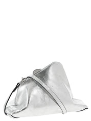 The Attico Silver Calfskin Clutch Bag