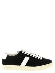 Tom Ford White/Black Leather Low Top Sneakers