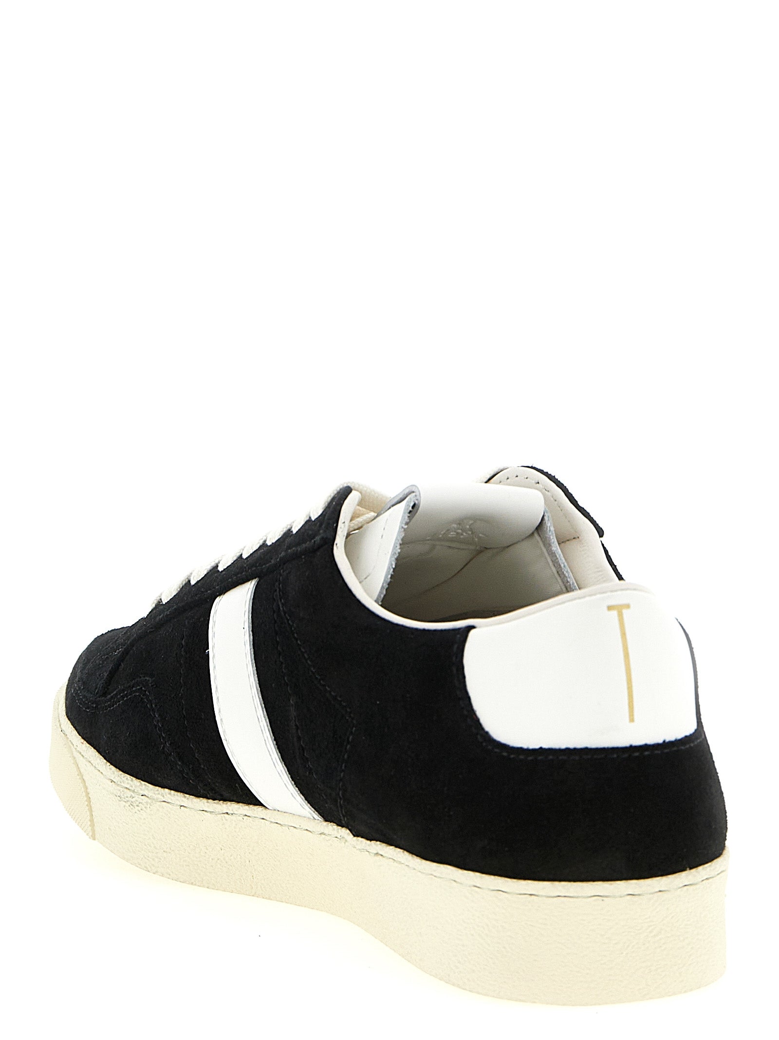 Tom Ford White/Black Leather Low Top Sneakers