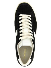 Tom Ford White/Black Leather Low Top Sneakers