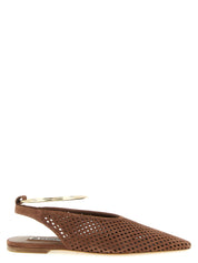 Jil Sander Brown Goatskin Ballet Flats